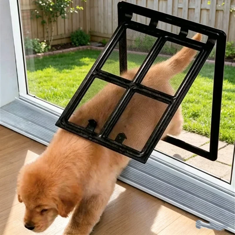 Home Security Fence - ประตูมุ้งลวดสำหรับสัตว์เลี้ยง แบบล็อคได้ ผลิตจากพลาสติก ป้องกันยุง สำหรับแมวและสุนัข ประตูรั้วหน้าต่างบ้าน