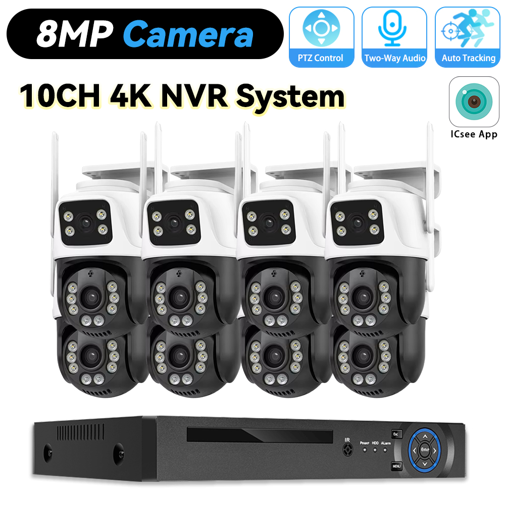 Home Security Camera System - ระบบกล้องวงจรปิด WIFI PTZ แบบสองเลนส์ บันทึกเสียงได้ ความละเอียด