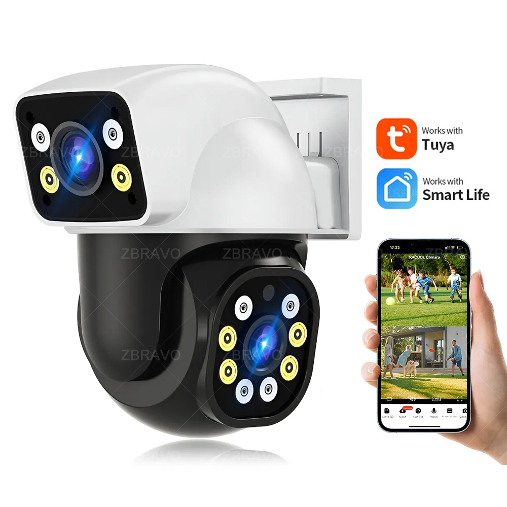 Home Security News - สมาร์ทไลฟ์ 8MP WiFi Tuya กล้องกลางแจ้งมินิไอพีหน้าจอคู่ 4MP