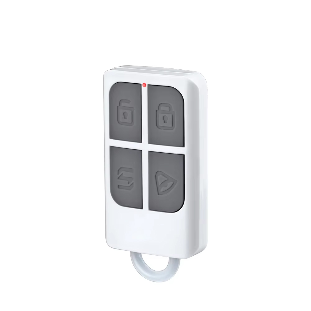 Home Security System Installation - RC531 รีโมทคอนโทรลไร้สายแบบพกพา 4 ปุ่ม พร้อมพวงกุญแจ สำหรับระบบสัญญาณเตือนภัยบ้าน
