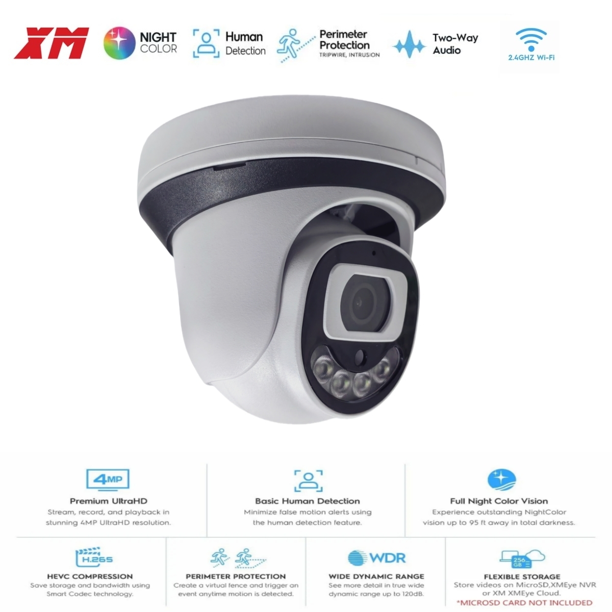 Home Security System Installation - กล้องรักษาความปลอดภัย WiFi 4MP แบบโดมไร้สาย กล้อง IP