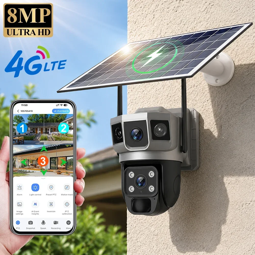 Home Security News - กล้อง V380 4K 3 หน้าจอ 4G