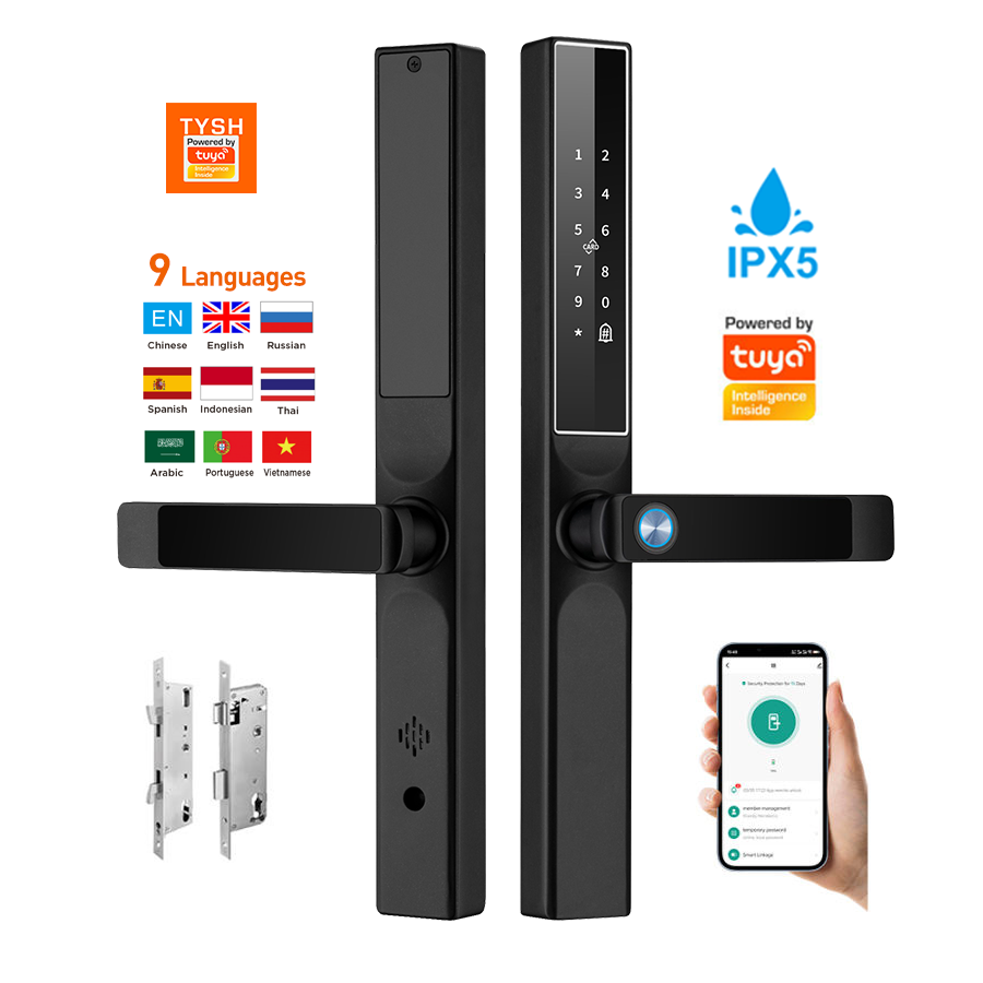 Home Security Services - แอป Tuya ล็อคประตูด้วยลายนิ้วมือ รหัสผ่าน บัตรกุญแจ ล็อคประตูอัจฉริยะ