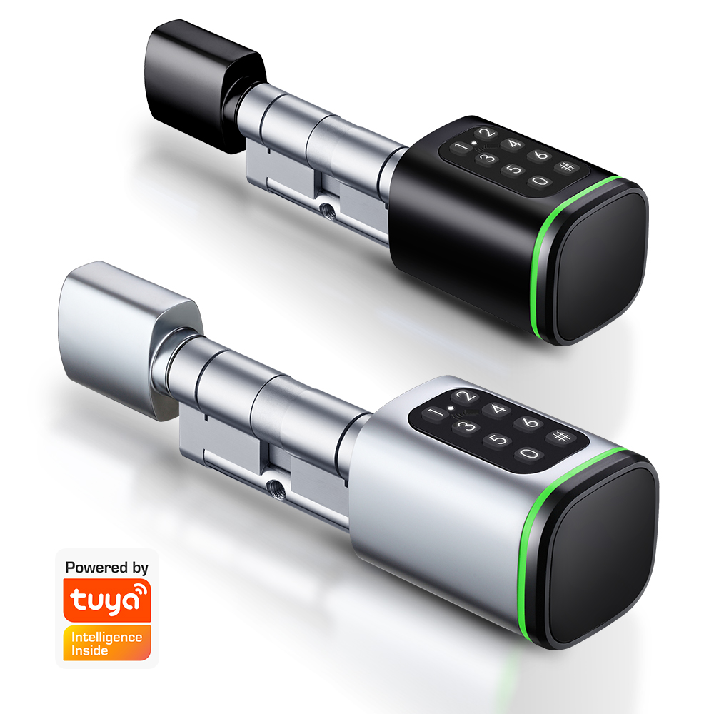 Home Security Key - สมาร์ทล็อคกระบอก Tuya 60-90 มม.บลูทูธ APP ระยะไกลลายนิ้วมือ