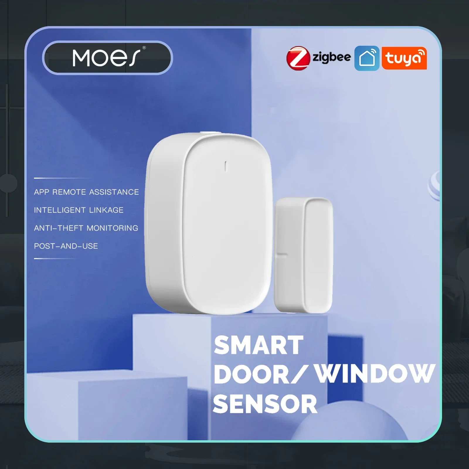 Home Security System Installation - MOES Tuya ZigBee/Wifi สมาร์ทประตูหน้าต่าง Sensor เครื่องตรวจจับสมาร์ทโฮม