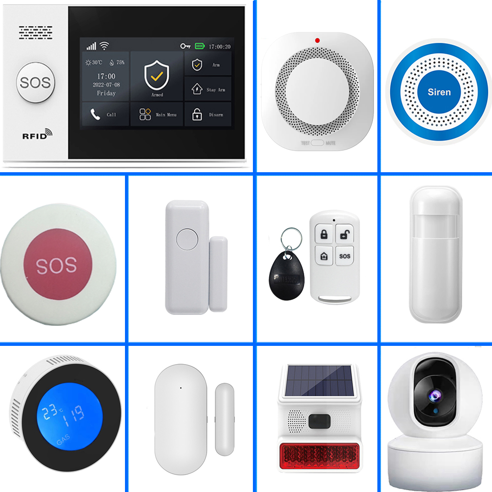 Home Security System Installation - PGST 4G Tuya ระบบเตือนภัยบ้านอัจฉริยะ, WiFi 433MHz
