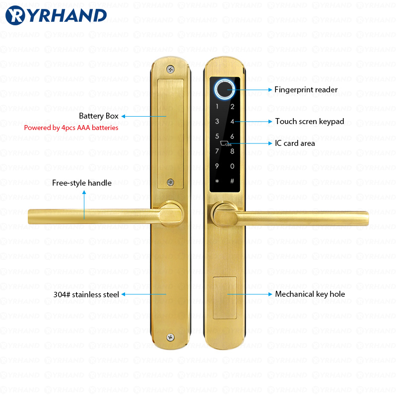 IP66 ทองสแตนเลสกระจกบานเลื่อนส - Home Security Key บทวิจารณ์และราคา