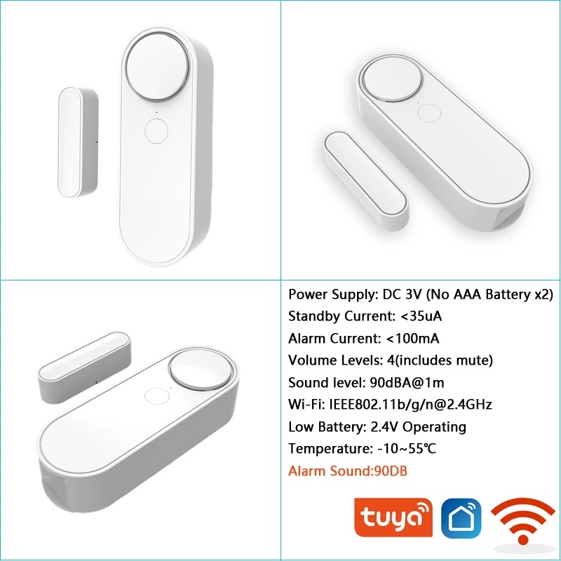 90DB เสียงสมาร์ท Tuya เซ็นเซอร - Window Alarm Sensor บทวิจารณ์และราคา