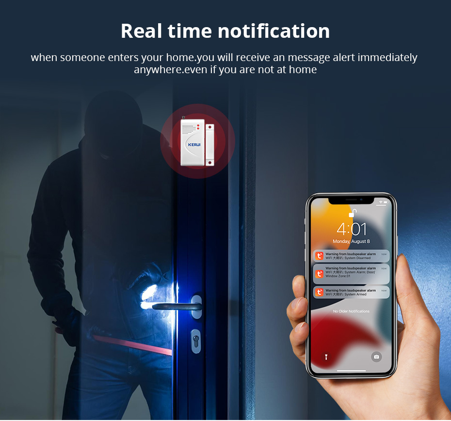 Kerui Tuya ไซเรนความปลอดภัยในบ - Home Security System Installation บทวิจารณ์และราคา