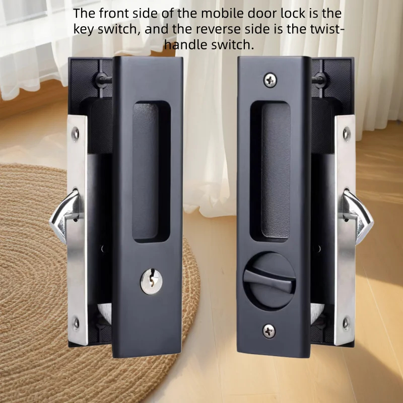 ตัวล็อคประตูบานเลื่อนสีดำแบบหน - Home Security Key บทวิจารณ์และราคา