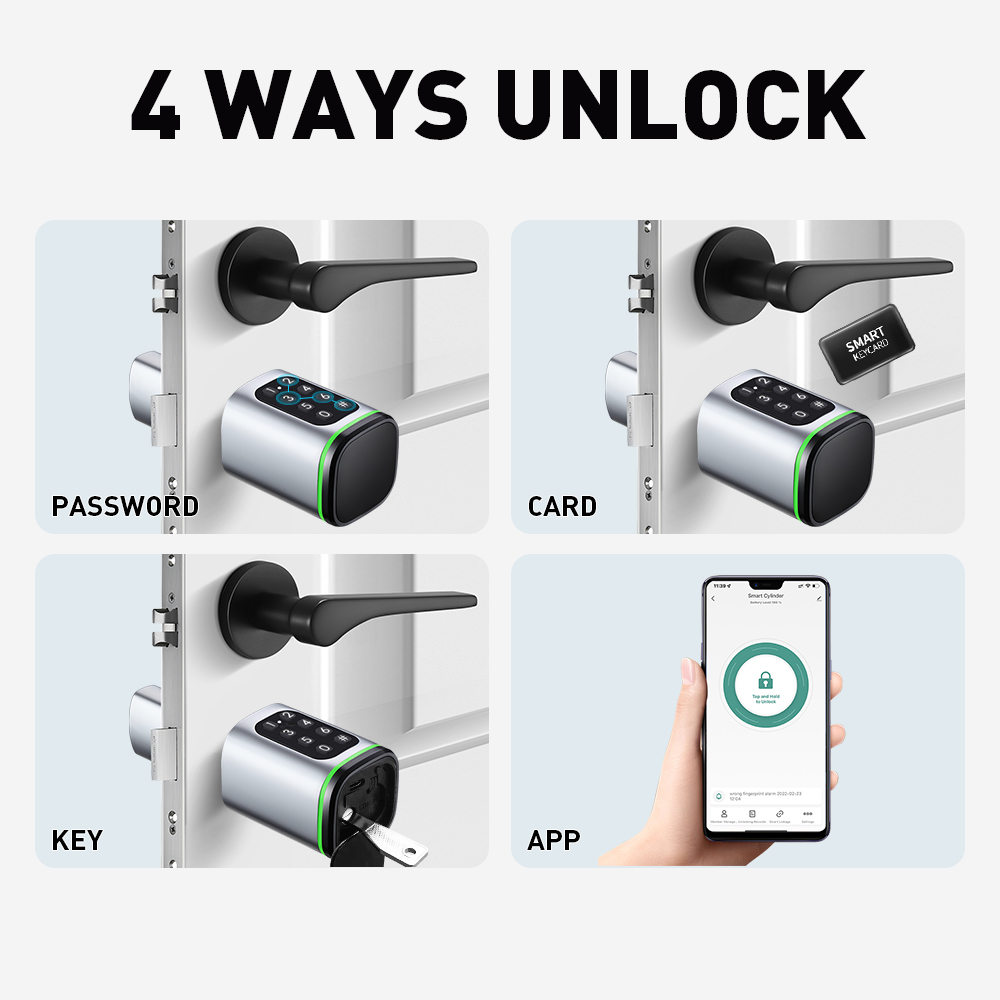 สมาร์ทล็อคกระบอก Tuya 60-90 มม - Home Security Key บทวิจารณ์และราคา