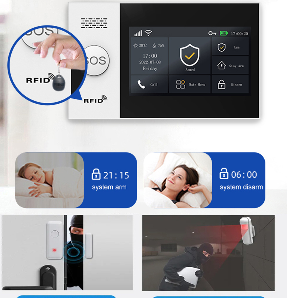 PGST 4G Tuya ระบบเตือนภัยบ้านอ - Home Security System Installation บทวิจารณ์และราคา